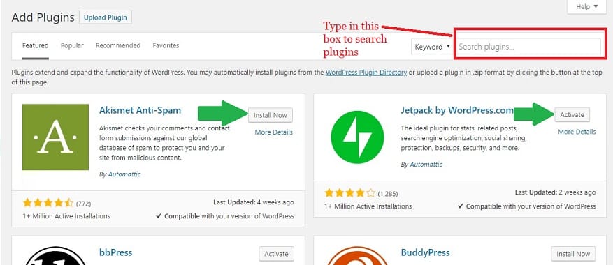 wordpress Plugin install